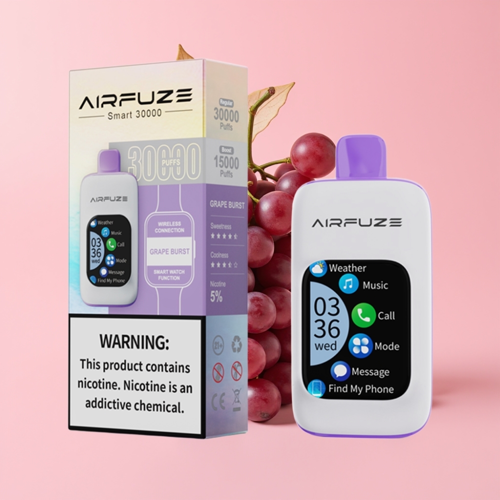 AirFuze Smart 30000 Пуфовса Disposable Vape Гроздов Вриз + 2.01\" TFT, Type-C, 5%