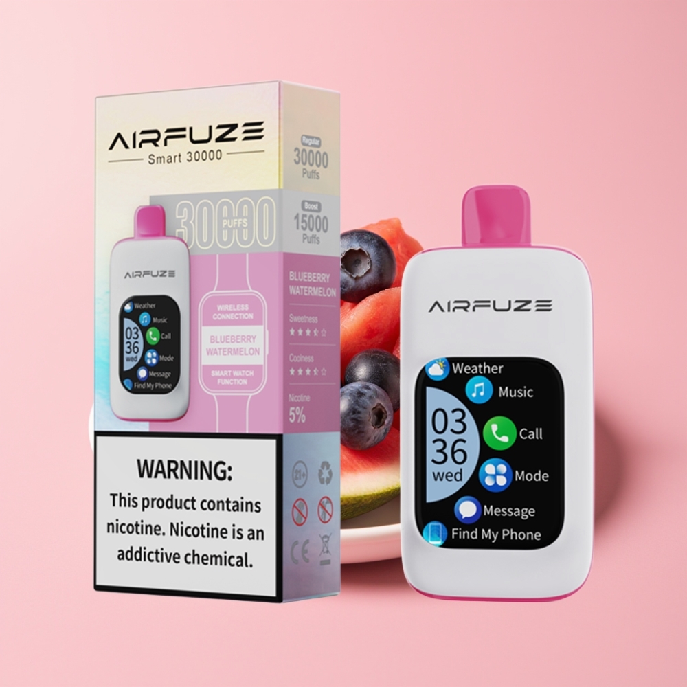 AirFuze Smart 30000 Пуфса Едноразов Вейп с Дисплей и Type-C Вкус Боровинка и Диня