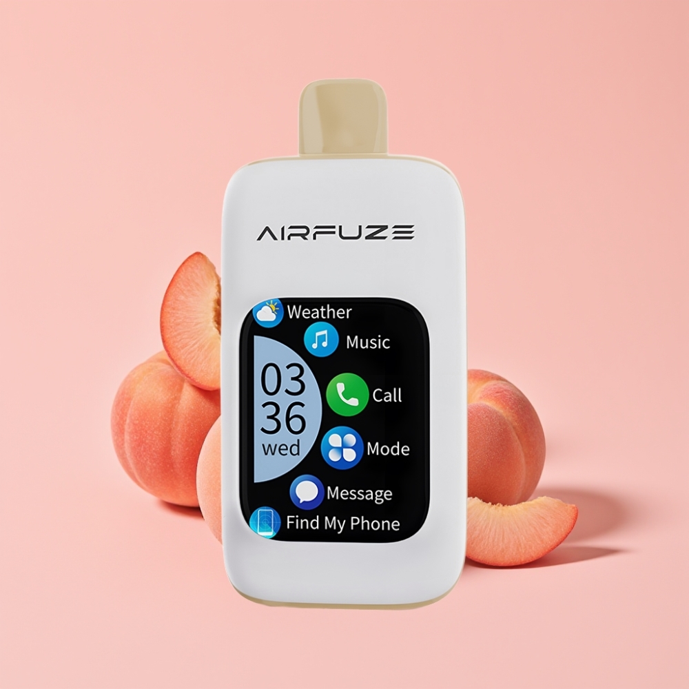 AirFuze Smart 30000 Пуфса Едноразов Вейп Сочен Праскова с ТЧД дисплей & Type-C