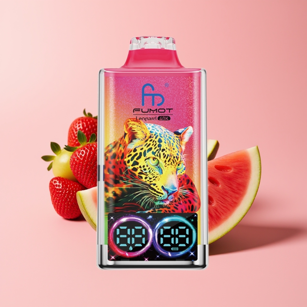 Fumot Leopard 40K Пуфове Disposable Vape Ягода Диня 0/2/3/5% Nicotine 700mAh Dual Mesh Type-C Digital Display
