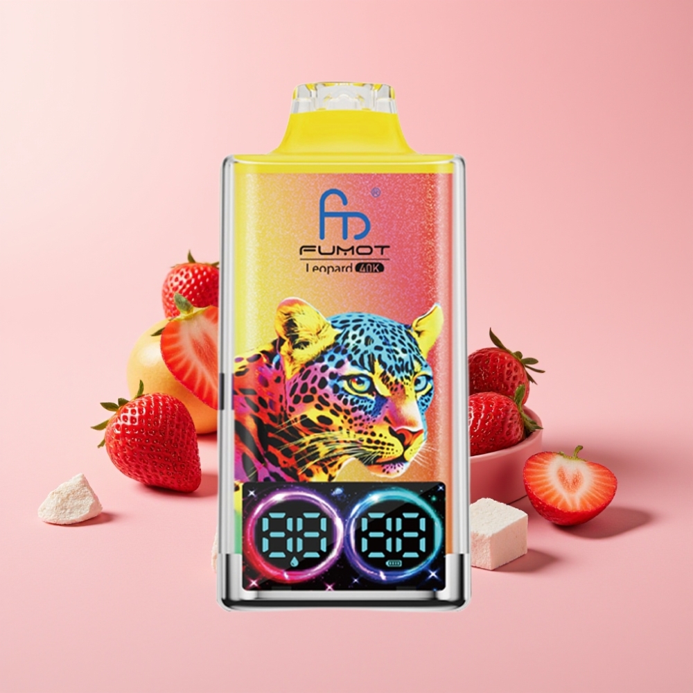 Fumot Leopard 40K Пуфове Disposable Vape Ягода и Лед 0%/2%/3%/5% Nicotine, 700mAh, Type-C