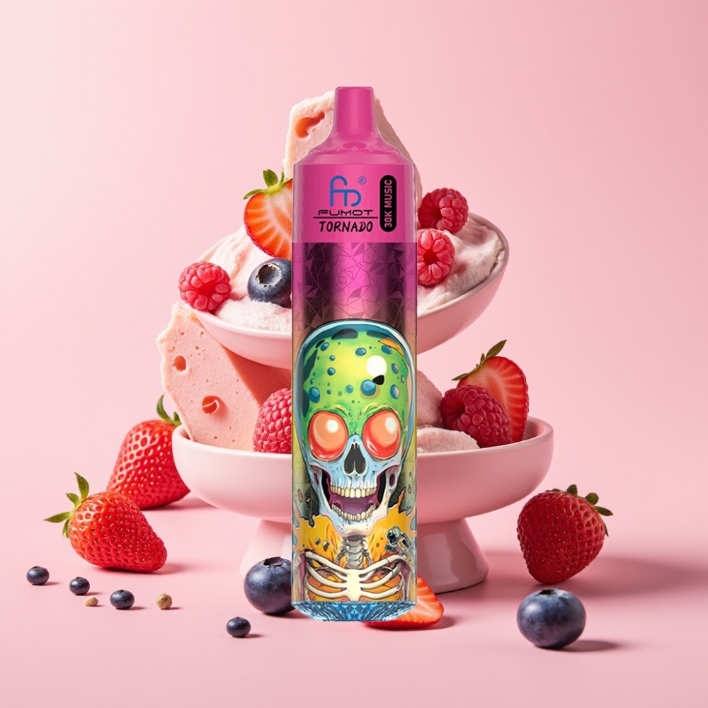 Fumot RandM Tornado 30000 пуфове 30mL 2%/5% Никотин 1.0 Ohm мрежа 600mAh LED Боровинка Ягода Малина Сладолед