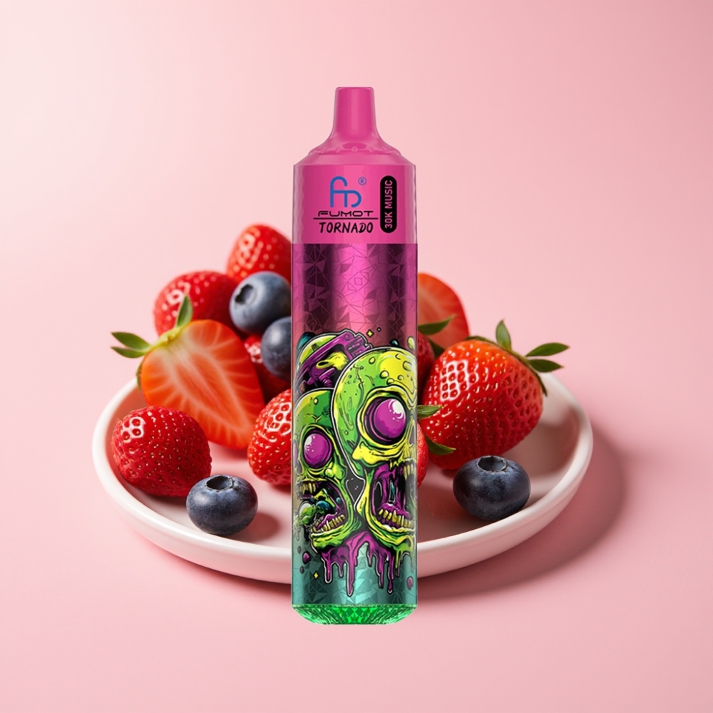 Fumot RandM Tornado 30000 пуфове 30mL 2%/5% ягода боровинка LED дисплей