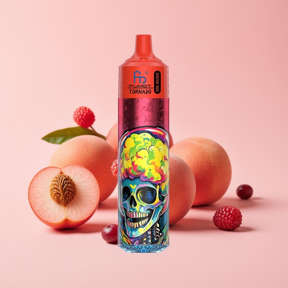 Fumot RandM Tornado 30000 Пуфове 30mL 2%/5% Праскова-Години LED 600mAh