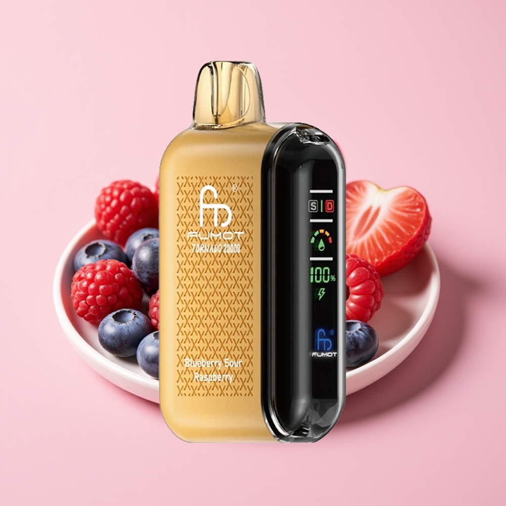 Fumot Tornado 20000 Пуфса Двойна Мрежова Намотка 20ml Е-течност 850mAh Батерия Вкус: Боровинка Кисела Малина