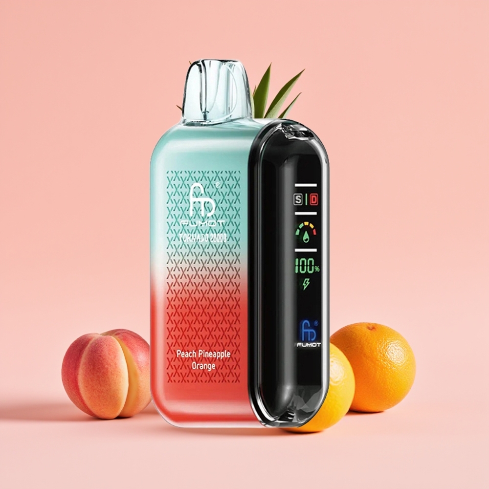 Fumot Tornado 20000 Пуфса Dual Mesh Coil 20ml 850mAh Smart Display Портокаъл Ананас Праскова