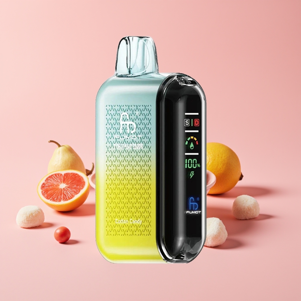 Fumot Tornado 20000 Пуфове Dual Mesh Coil Smart Display Въздушен Поток 2% Никотин Памучна Захар