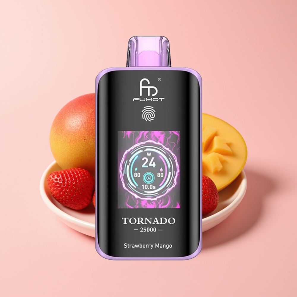 Fumot Tornado 25000 Пуфовса Високочетлив Екран 700mAh Ягодово-Мангов