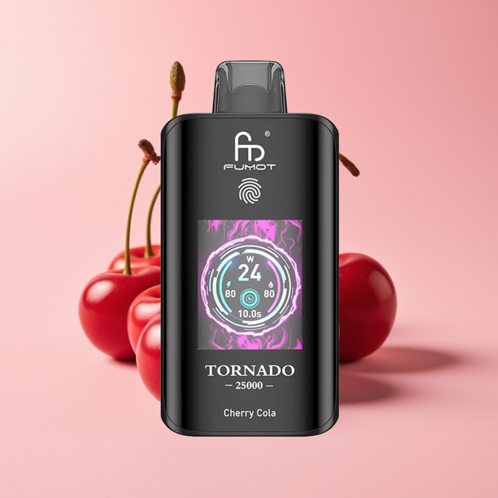 Fumot Tornado 25000 Пуфса Презареждаем с HD Екран 20мл Вишна Кола