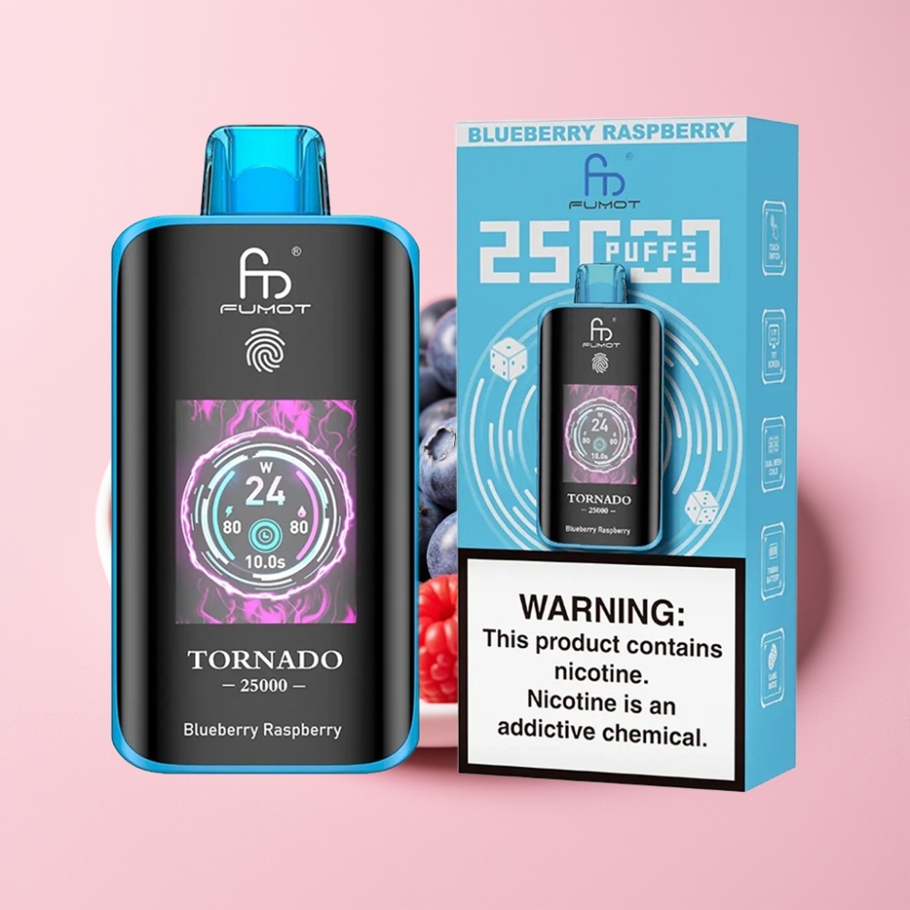 Fumot Tornado 25000 Пуфса HD Екран 700mAh 20ml Синьо Малина