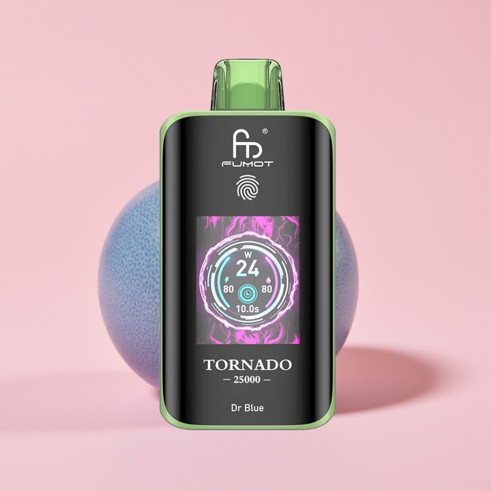 Fumot Tornado 25000 Пуфса HD Екран, 700mAh Батерия, 20ml E-течност, Тип-C, Доктор Блу