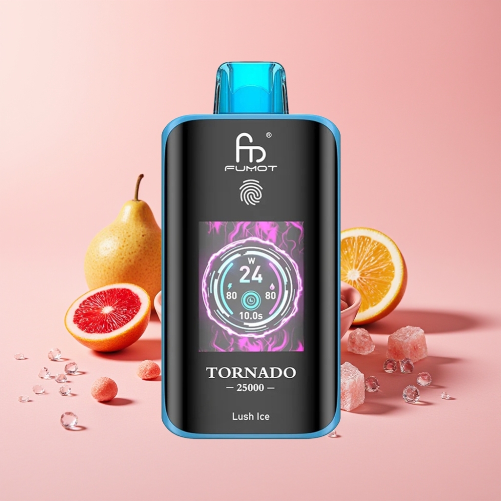 Fumot Tornado 25000 Пуфса Екран HD, 700mAh Батерия, 20ml E-течност, Lush Ice Вкус