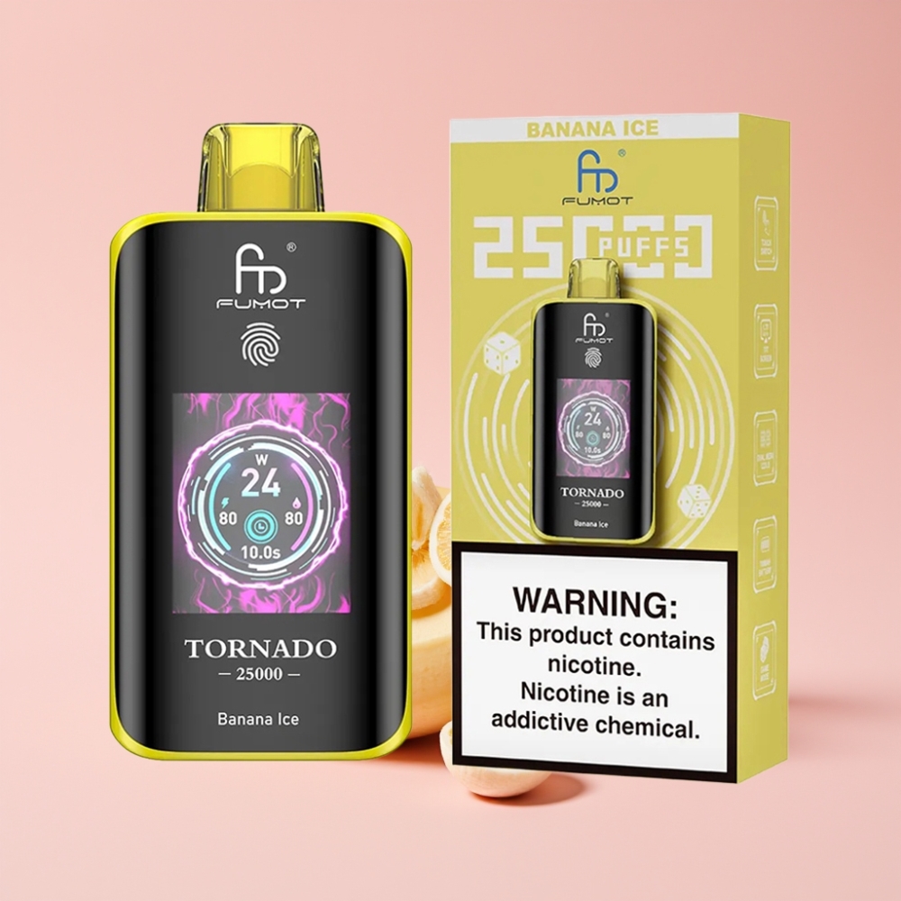 Fumot Tornado 25000 Пуфса HD Екран 700mAh Банан Лед vape Bulgaria