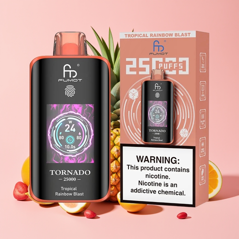 Fumot Tornado 25000 Puffs HD Екран 700mAh Батерия 20ml Тропически Дъга Вкус
