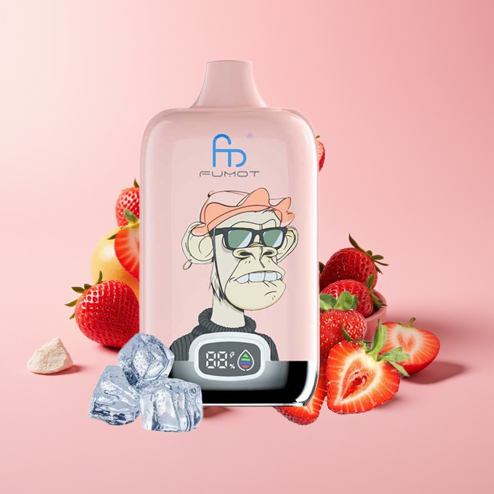 Fumot Tornado Digital Box 12000 Пуфса Едноразов Вейп Ягода Лед 20ml 550mAh Type-C