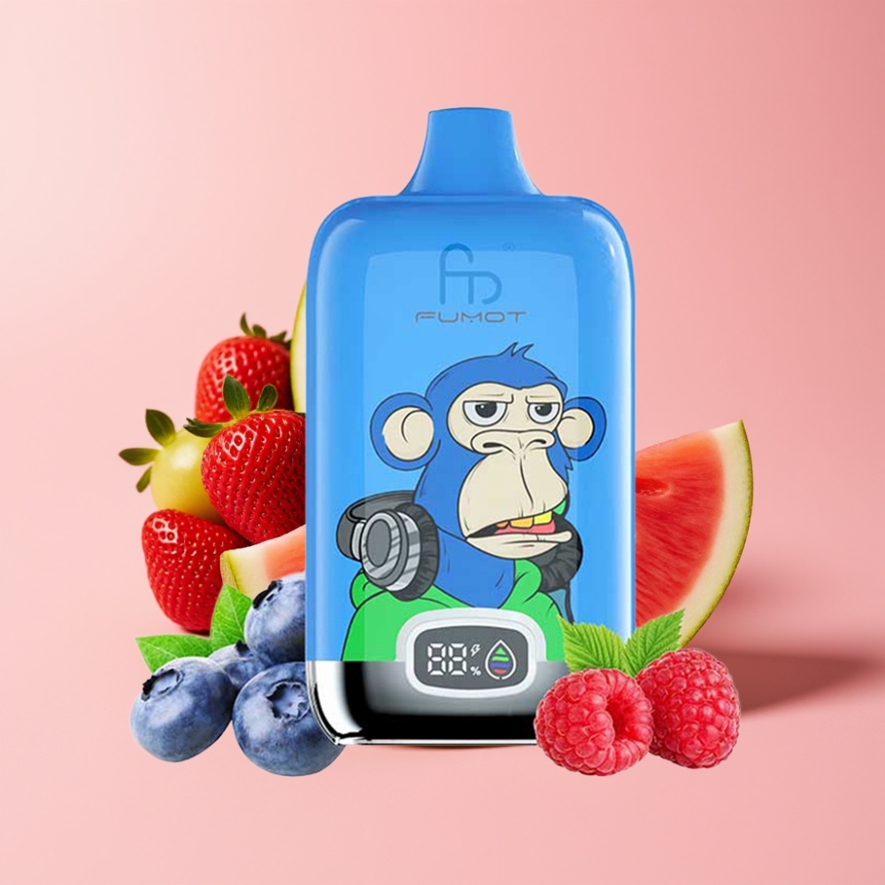 Fumot Tornado Digital Box 12000 Пуфове Disposable Vape Ягода Диня 20ml 550mAh