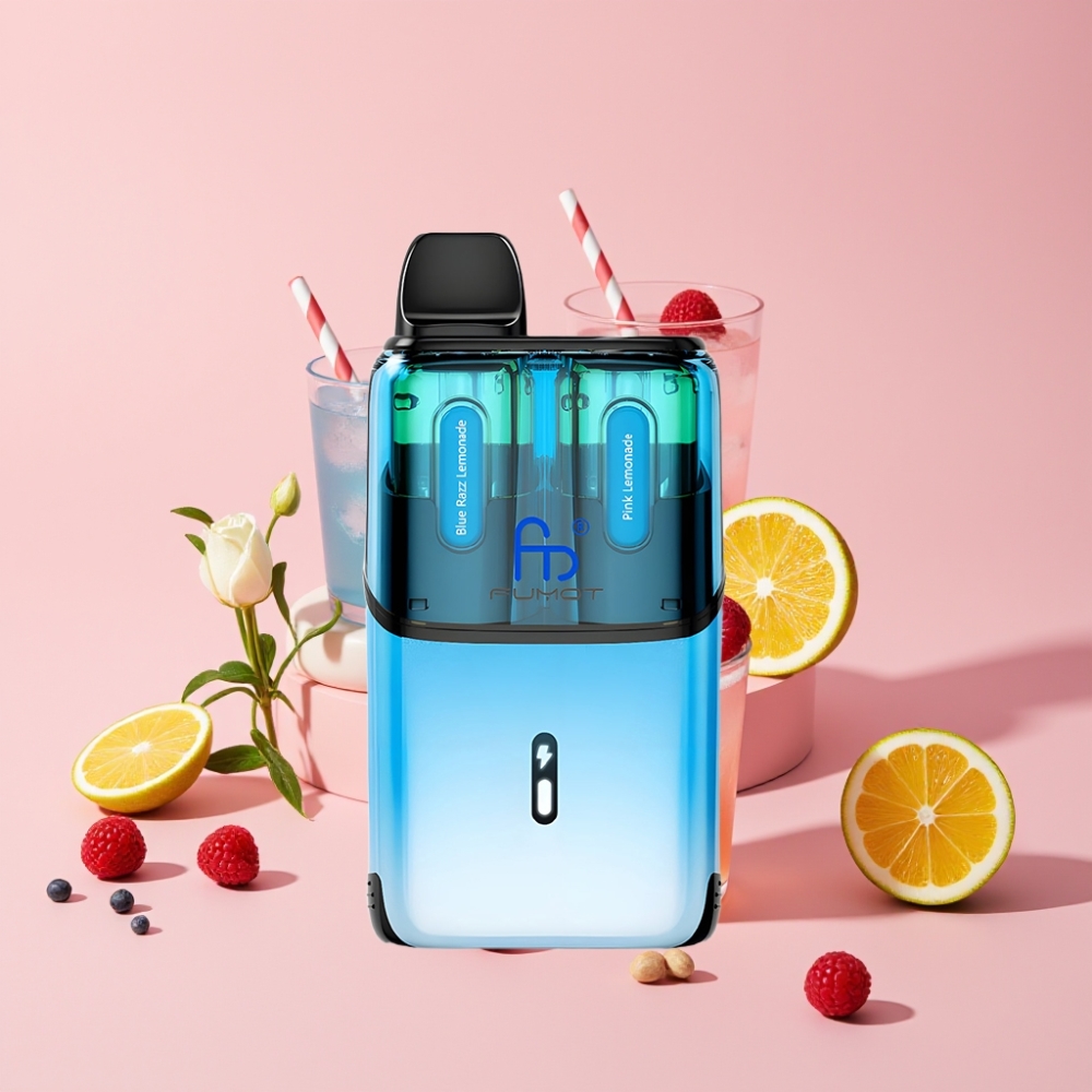 Fumot Ultra T32000 Диспоуъбъл Вейп 32000 пуфки, 800mAh, 24ml, Син Малинов Лимонада - Розов Лимонада