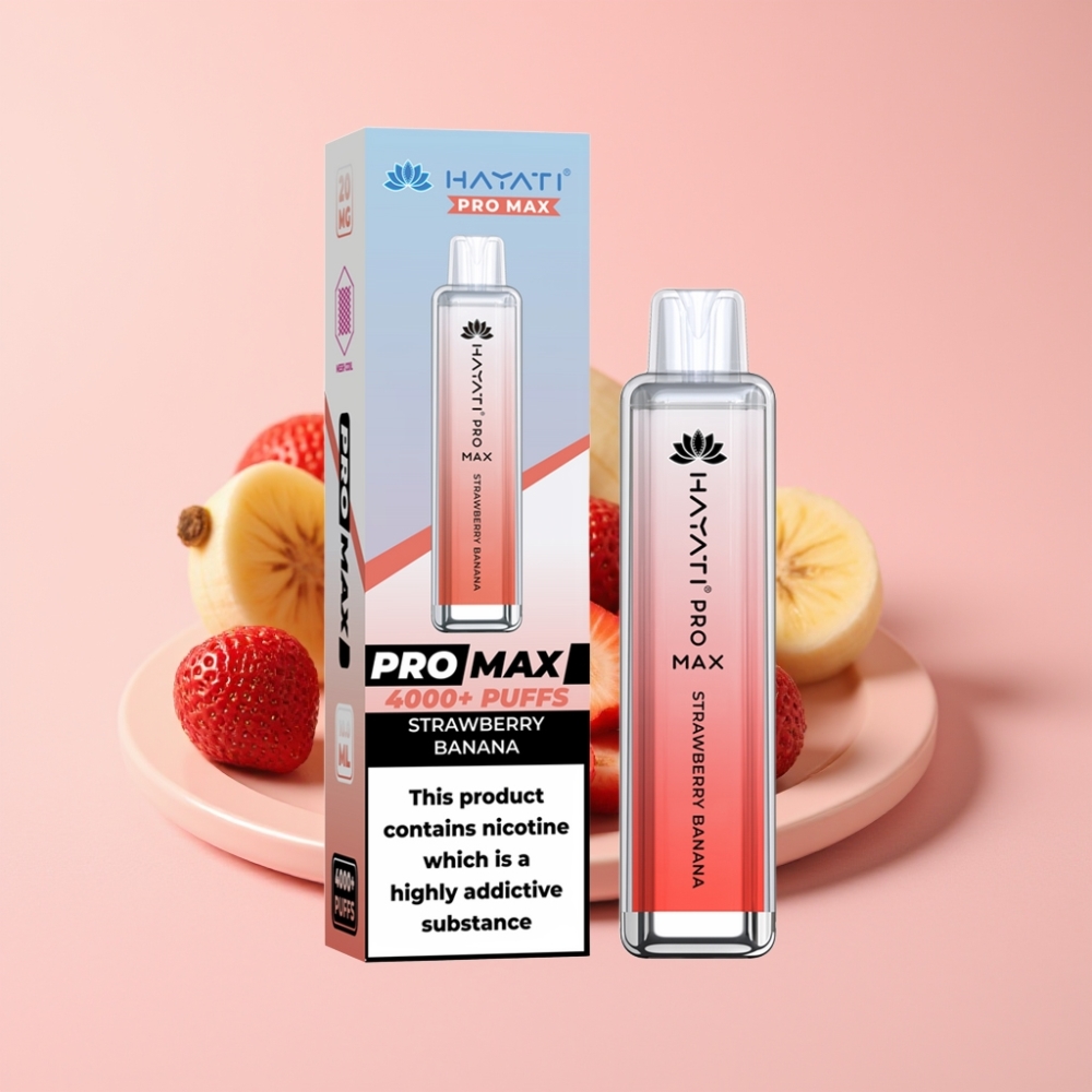 Hayati Pro Max 4000 Пуфса Едноразов Вейп Ягода-Банан, 1400mAh, Dual 1.1 Ohm