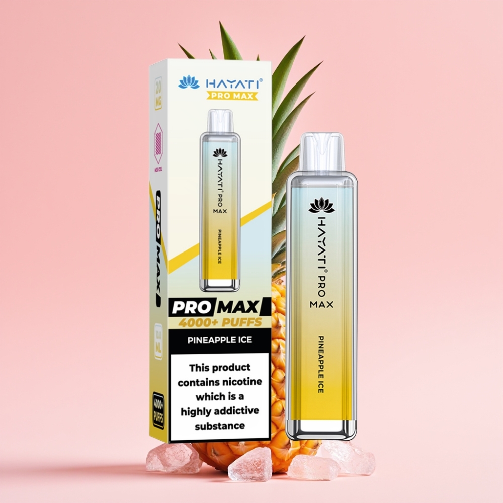 Hayati Pro Max 4000 Пуфове Disposable Vape Ананас Лед + 1400mAh, 2%/5% Nic
