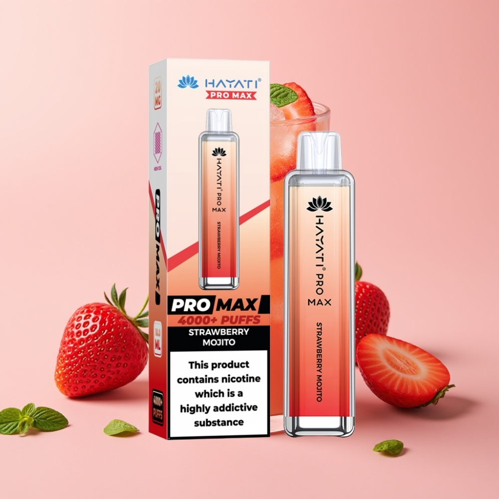 Hayati Pro Max 4000 Пуфове Disposable Vape Ягода Можито, 1400mAh, 2%/5% Nicotine