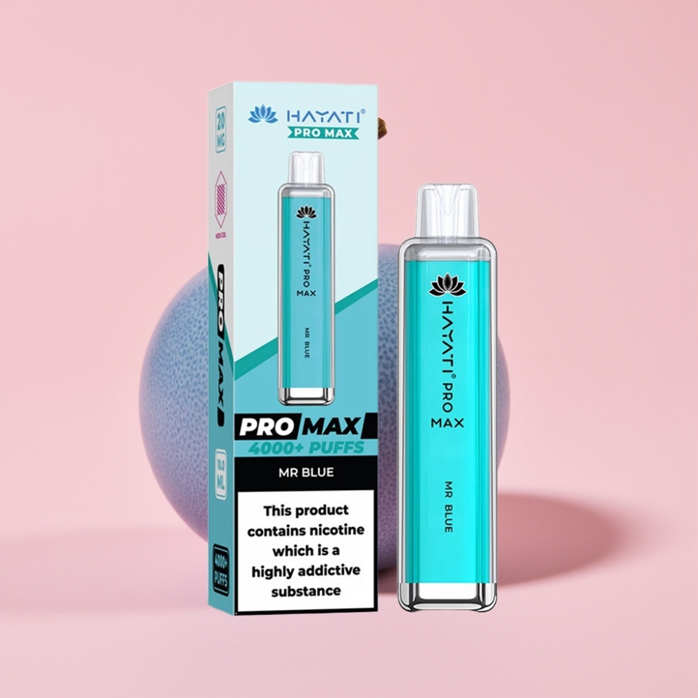Hayati Pro Max 4000 Пуфове Disposable Vape Господин Син – 1400mAh, 2%/5% Nicotine, Dual 1.1 Ohm Mesh Coil