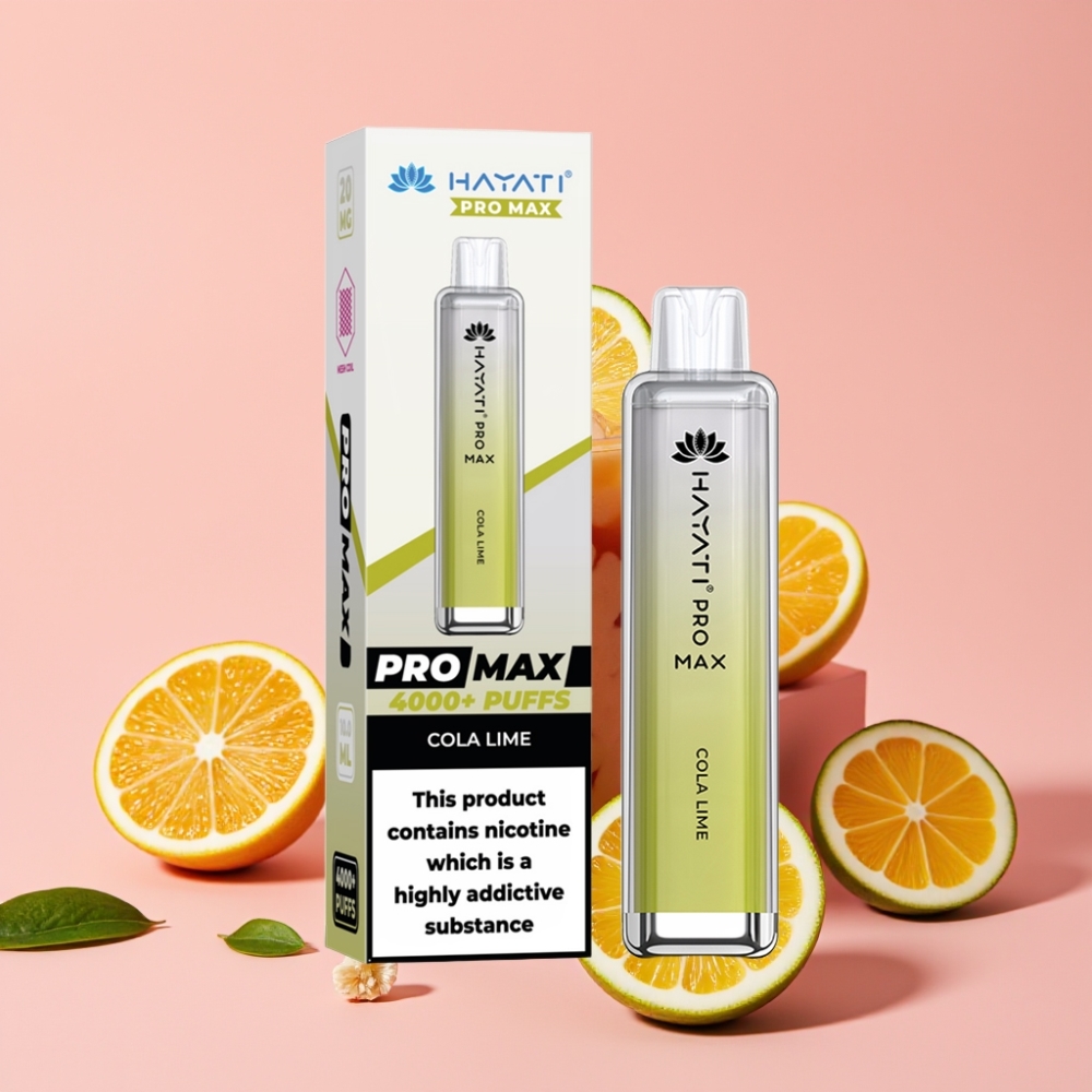 Hayati Pro Max 4000 Пуфове Disposable Vape Кола Лайм, 1400mAh, Dual 1.1 Ohm Mesh Coil