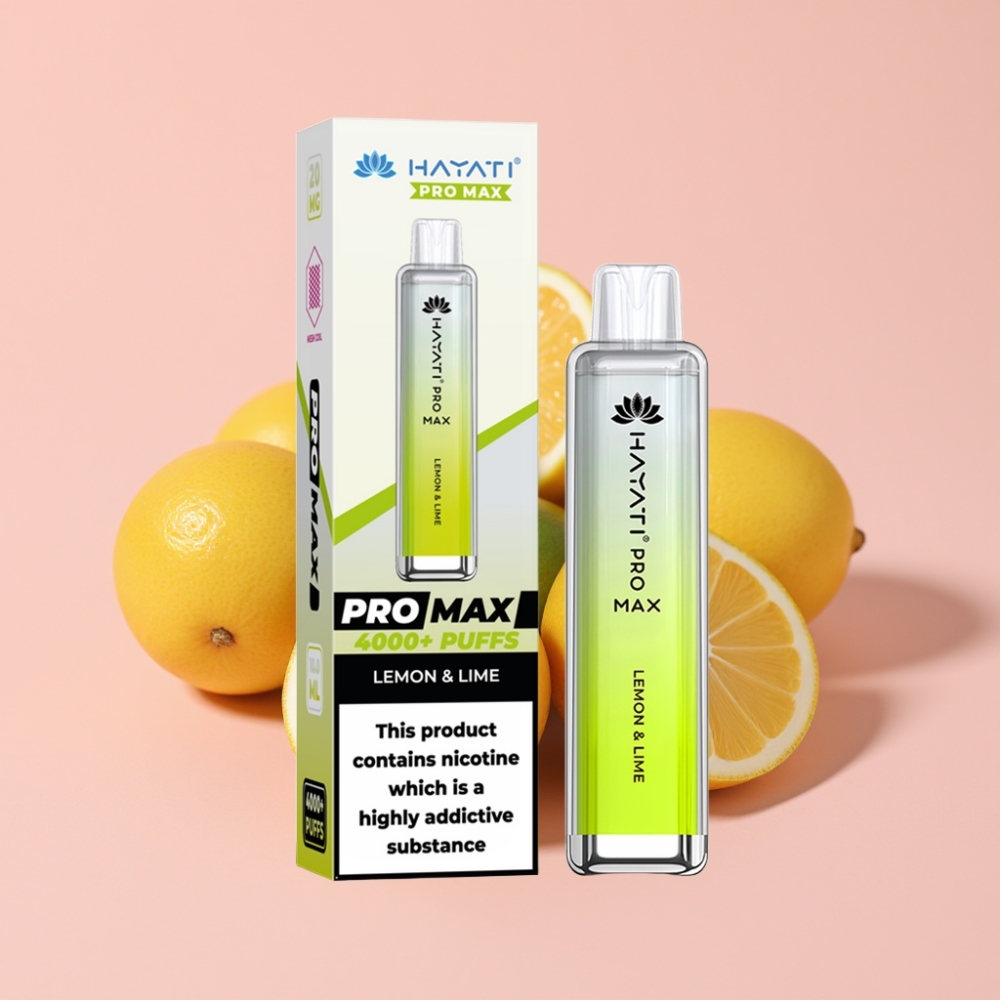 Hayati Pro Max 4000 Пуфове Disposable Vape Лимон & Лайм, 1400mAh, Rechargeable