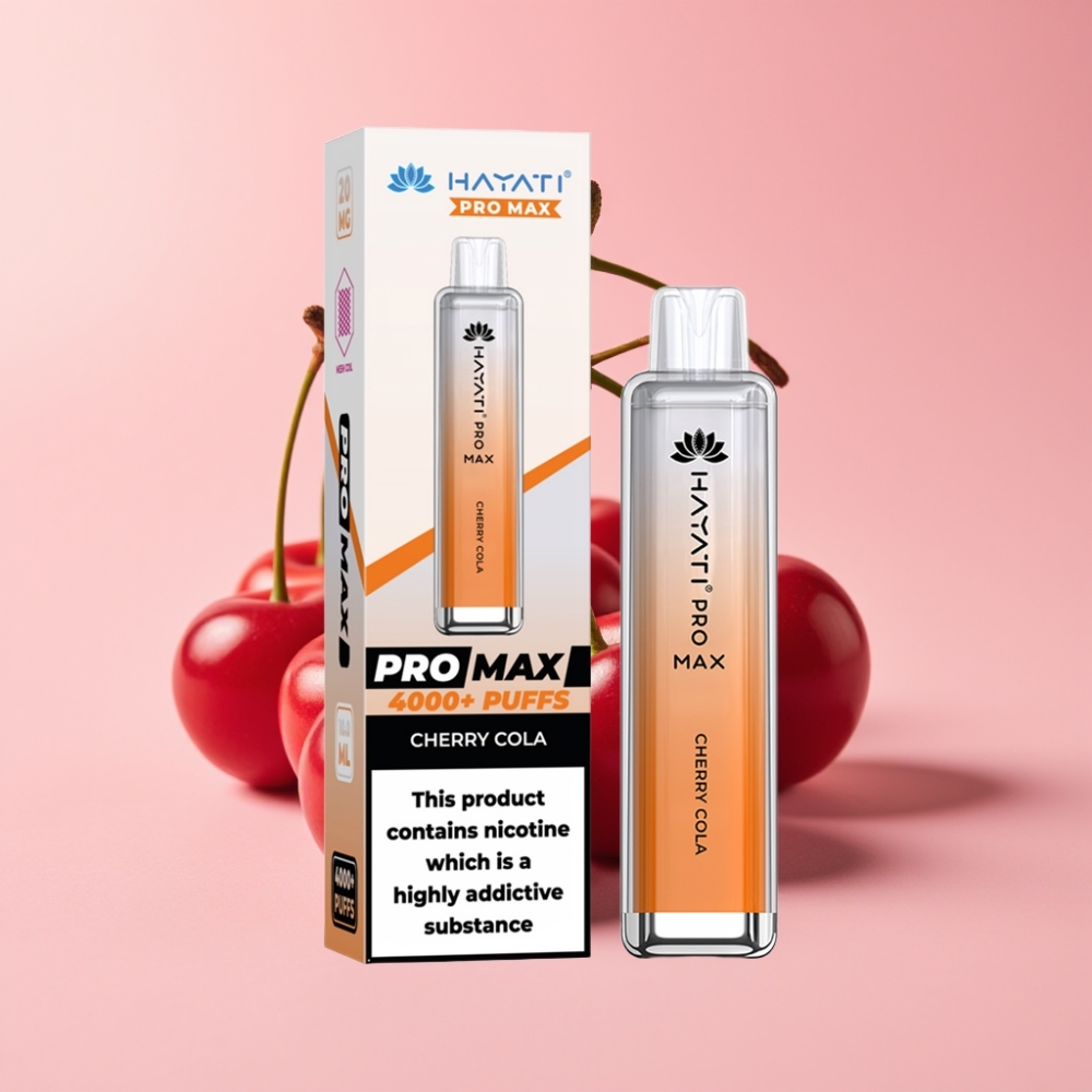 Hayati Pro Max 4000 Пуфове Disposable Vape Черешова Кола 2%/5% 1400mAh