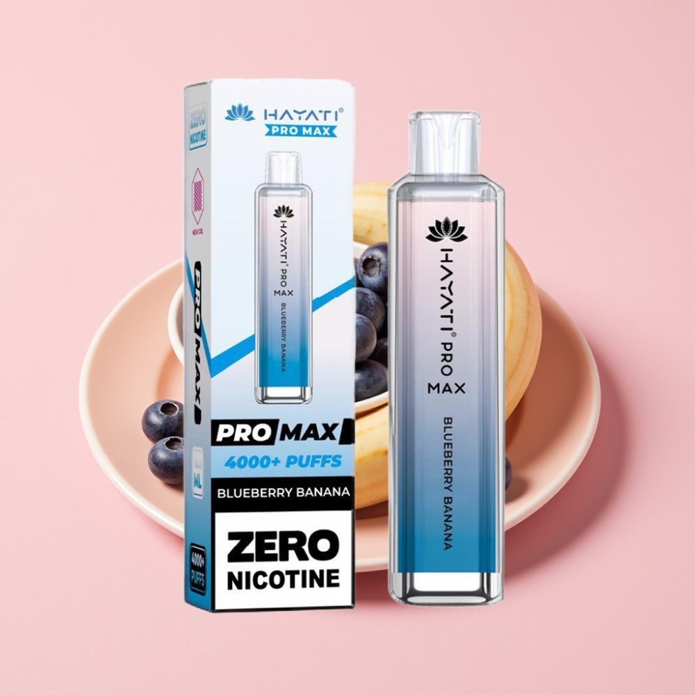 Hayati Pro Max 4000 Пуфове Диспозейбъл Вейп с Вкус Боровинка-Банана и LED Светлина