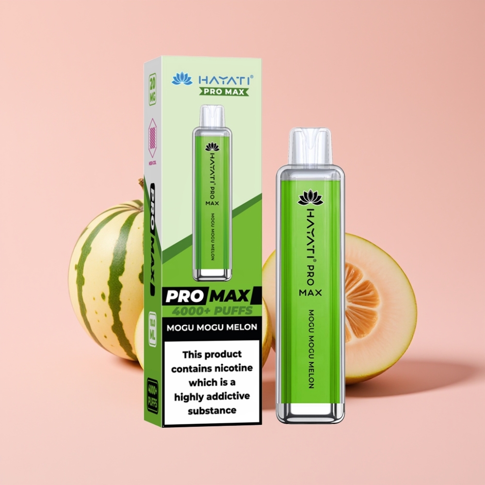 Hayati Pro Max 4000 Пуфс Едноразов Вейп Mogu Mogu Пъпеш, 1400mAh, 2%/5% Nic, Dual Coil