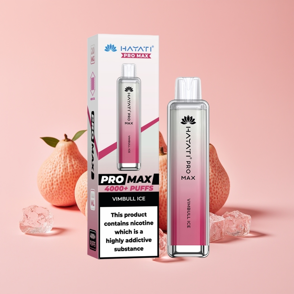 Hayati Pro Max 4000 Пуфсa Вимбул Лед Disposable Vape с 1400mAh батерия и Dual 1.1 Ohm Coil