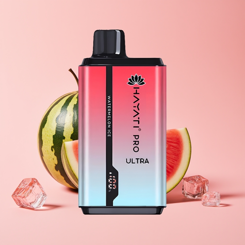 Hayati Pro Ultra 15000 Пуфса Едноразов Вейп Диня Лед (850mAh, 2×12ml, 2%)