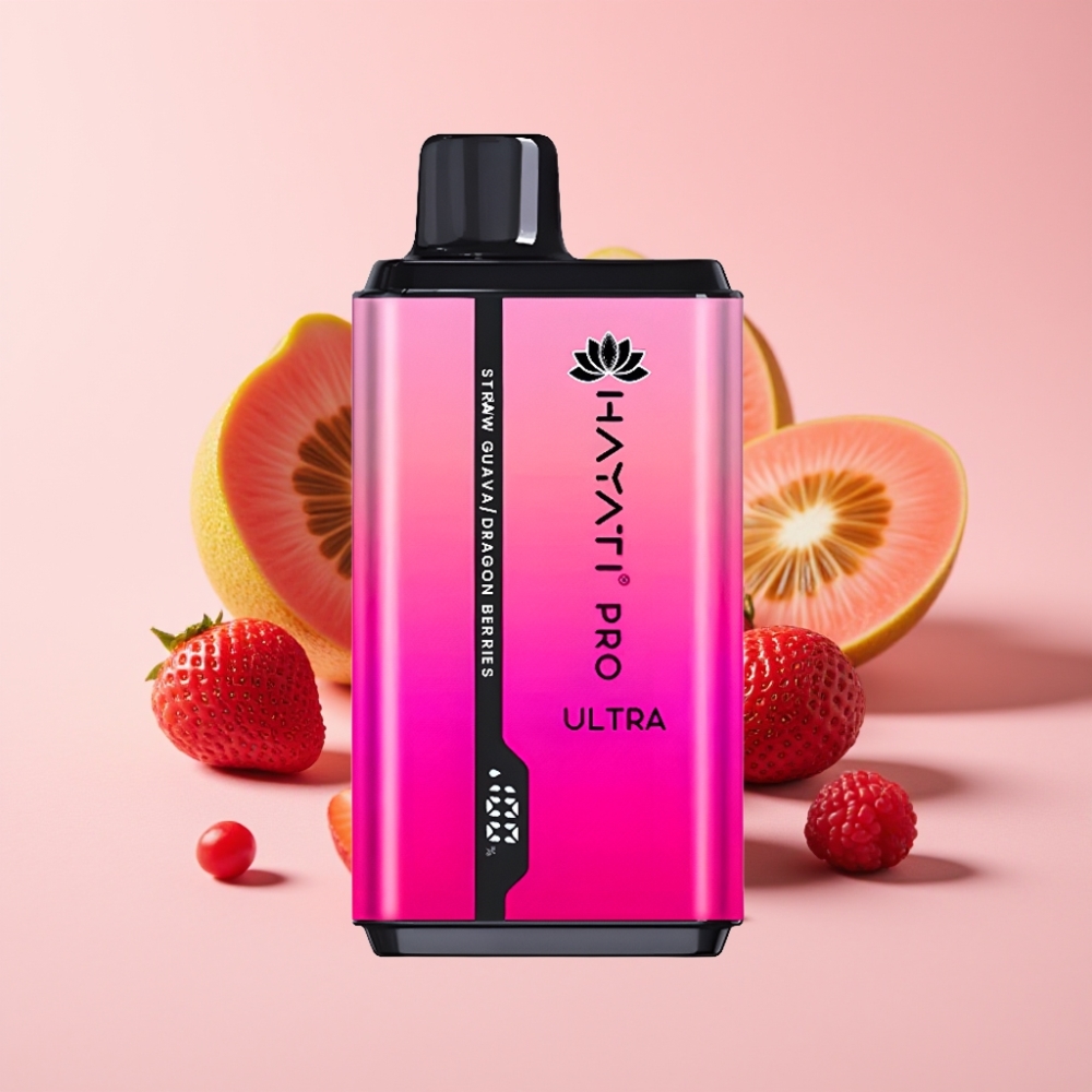 Hayati Pro Ultra 15000 Пуфса Батерия 850mAh Е-течност 2×12ml Никотин 2% Ягода Гуая Дракон
