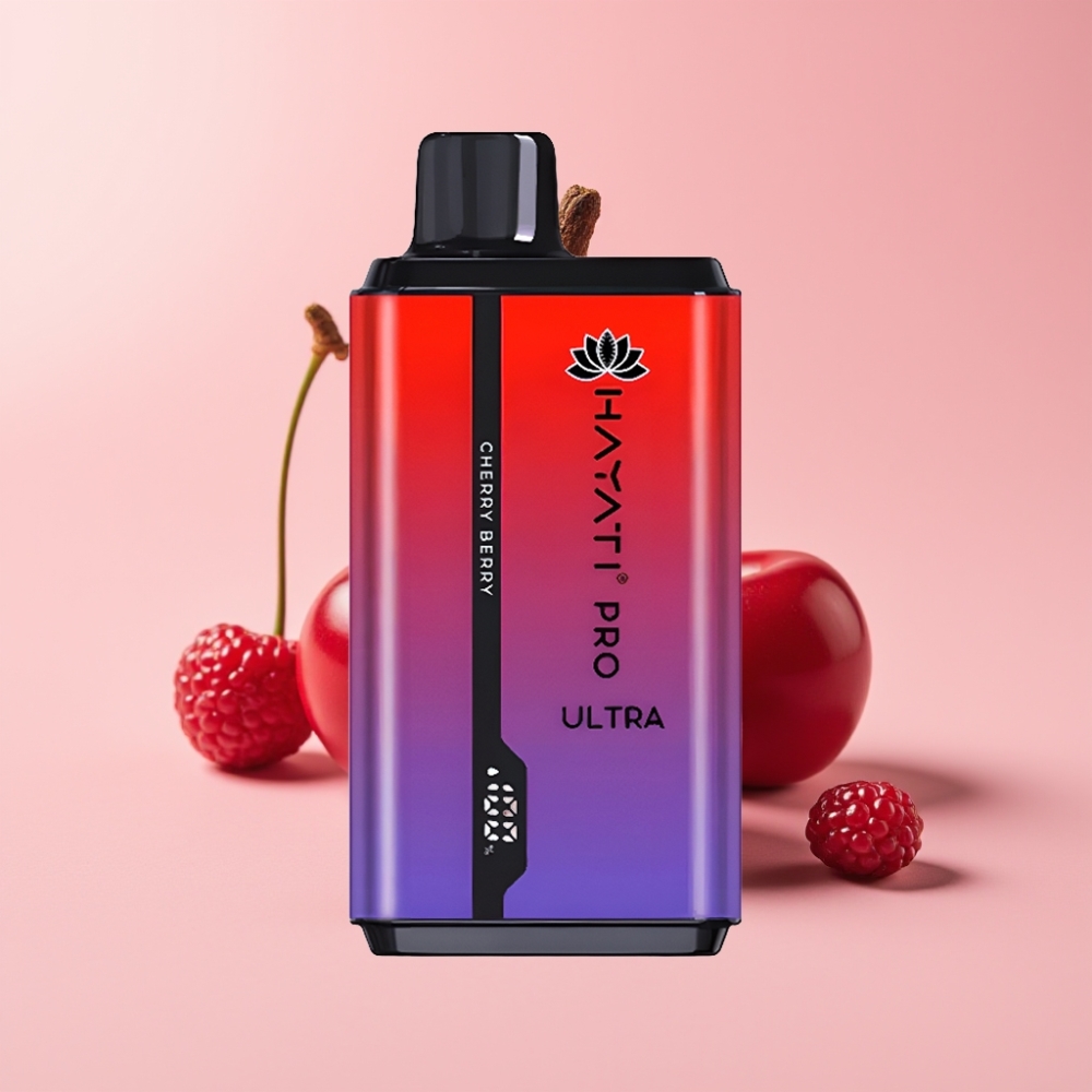 Hayati Pro Ultra 15000 Пуфса Едноразово Вейп Череша-Боровинка, 850mAh, 2×12ml, 2%