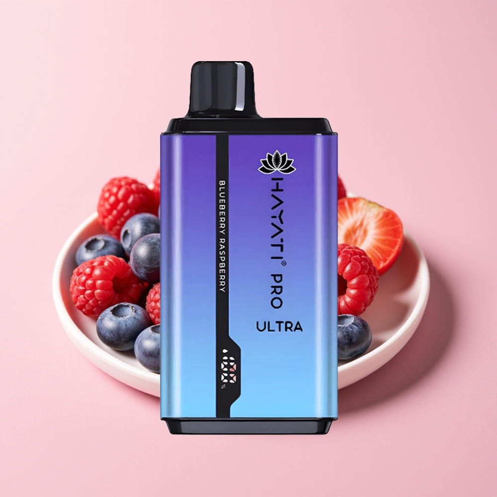 Hayati Pro Ultra 15000 Пуфса Едноразов Вейп с Вкус Боровинка и Малина, 850mAh, 2×12ml, 2% Никотин