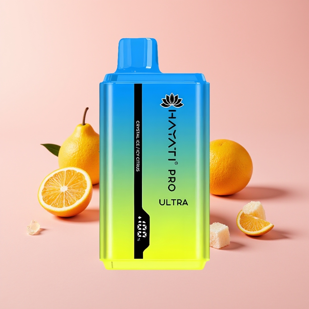 Hayati Pro Ultra 15000 Пуфса Батерия 850mAh Вкус: Кристален Леден Цитрус