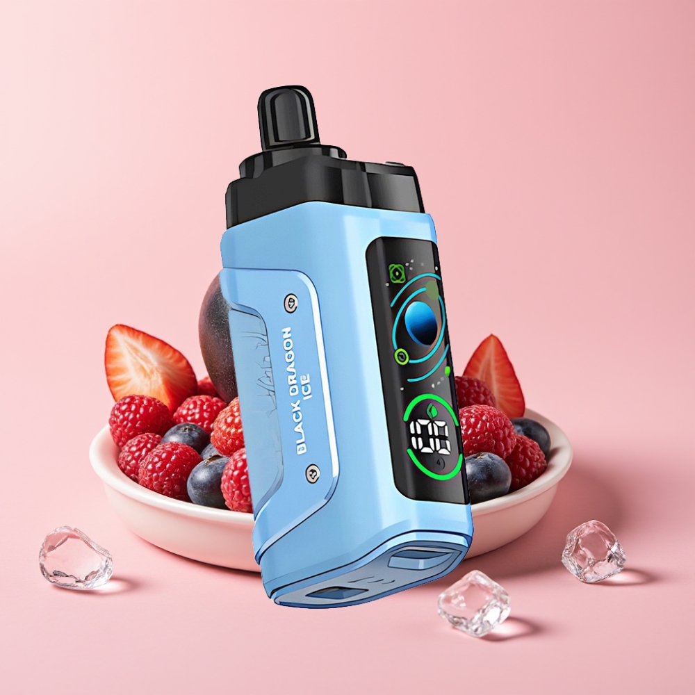 Razz Bar 45000 Пуфа Едноразов Вейп Черен Дракон Лед Мехова Намотка 1.0 Ohm Регулируем Въздушен Поток