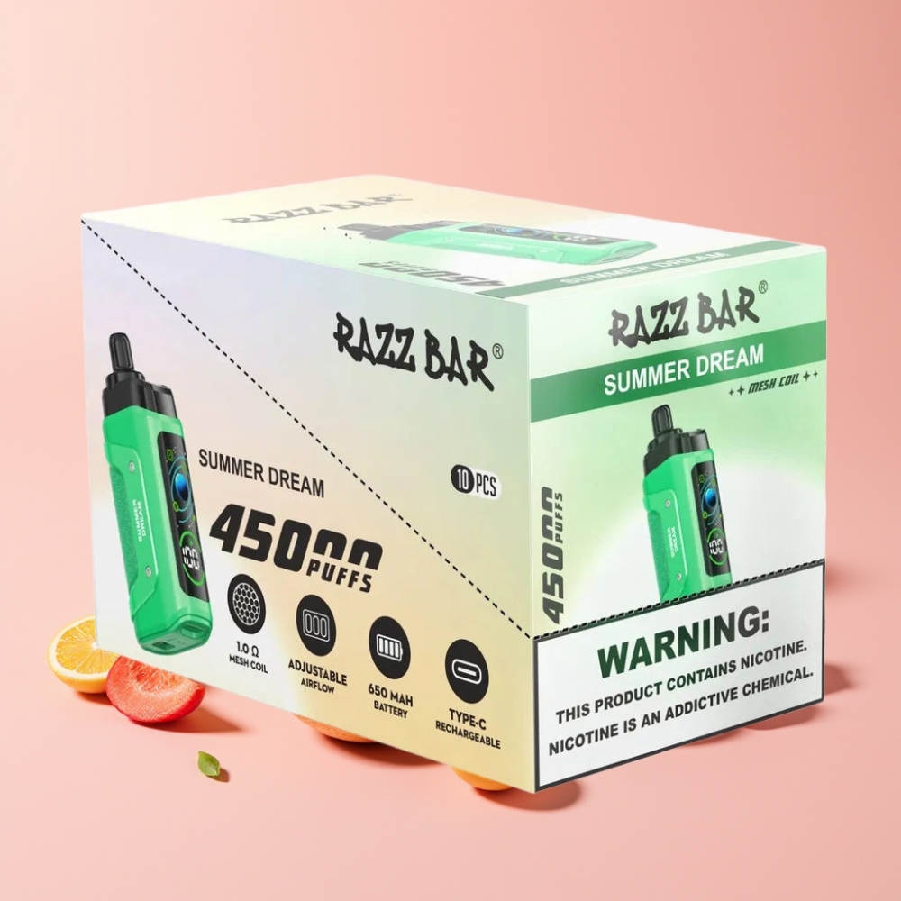 Razz Bar 45000 Пуфове Disposable Vape Лятна Мечта с Mesh Coil и Type-C