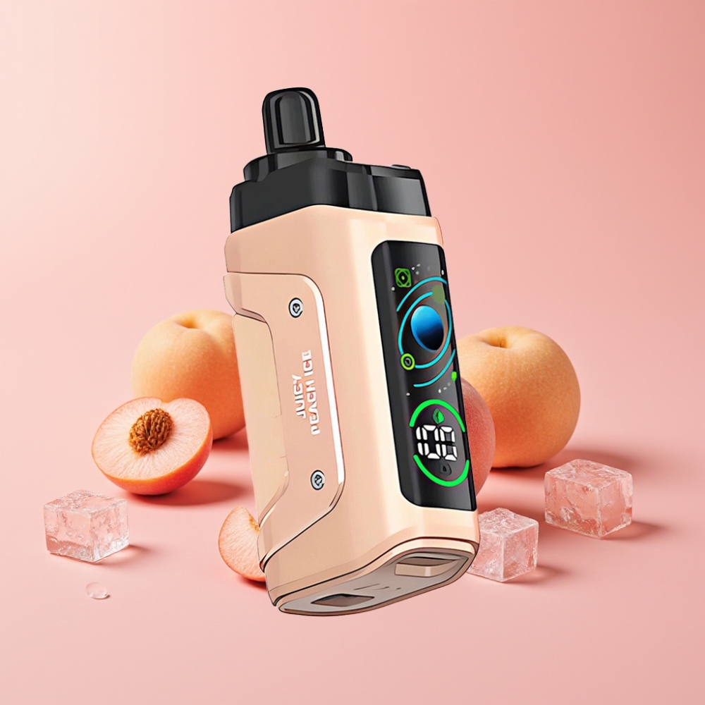 Razz Bar 45000 Puffs Disposable Vape Мека Праскова Лед с 1.0 Ohm Coil, Adjustable Airflow, Type-C