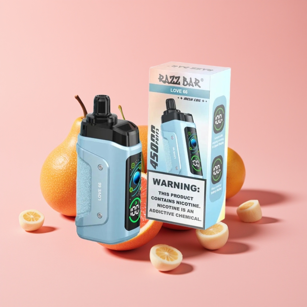 Razz Bar Disposable Vape 45000 Пуфа Любов 66 1.0 Ohm Mesh Коил Регулируем Въздушен Поток