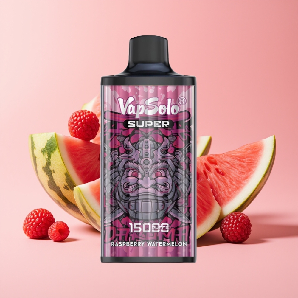 Vapsolo Super 15000 Пуфа Едноразов Вейп Малина Диня, 40ml, 20/50mg/ml, 850mAh, Type-C
