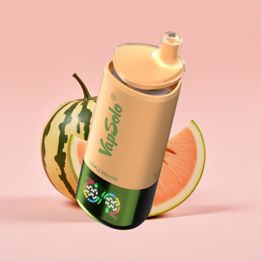 VapSolo Triple 30000 Пуфа Едноразов Вейп Тройна Пъпеш (47x47x115mm, 40ml, Type-C)