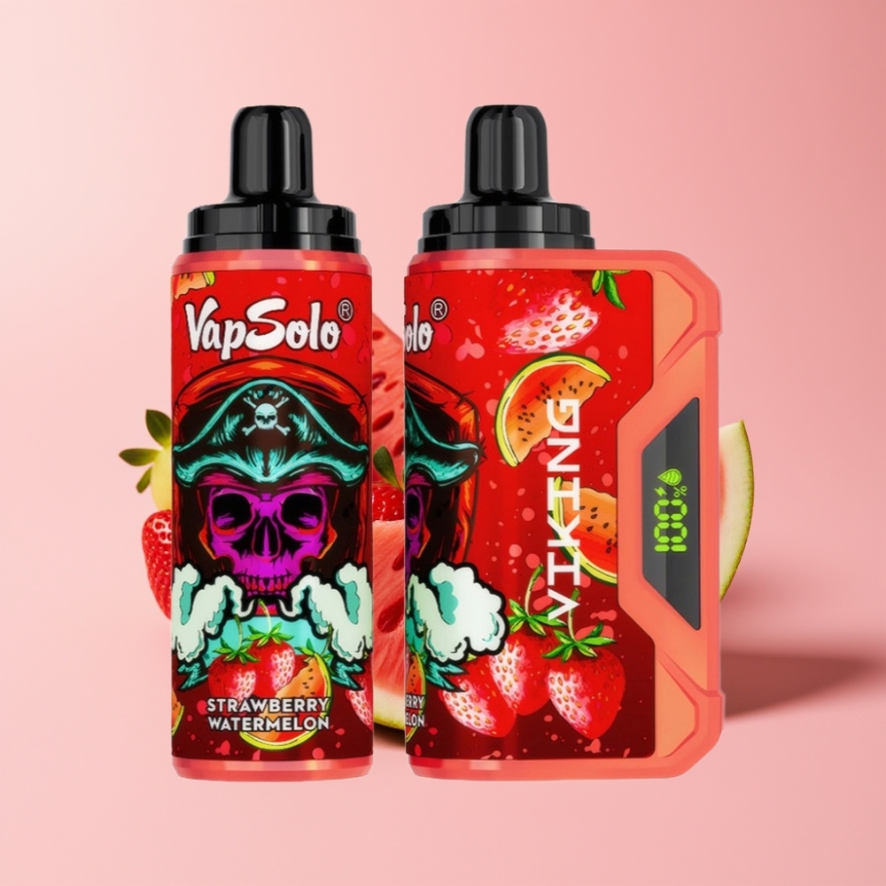 VapSolo VIKING 12000 Пуфса Едноразов Вейп Ягода Диня 22ml 20/50mg Type-C LED
