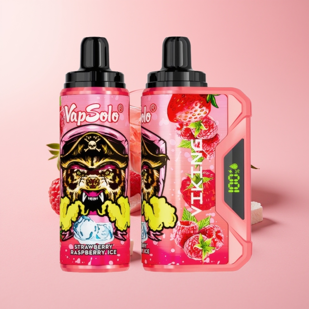 VapSolo VIKING 12000 Пуфове Disposable Vape Ягода Малина Лед 22ml 20/50mg Type-C