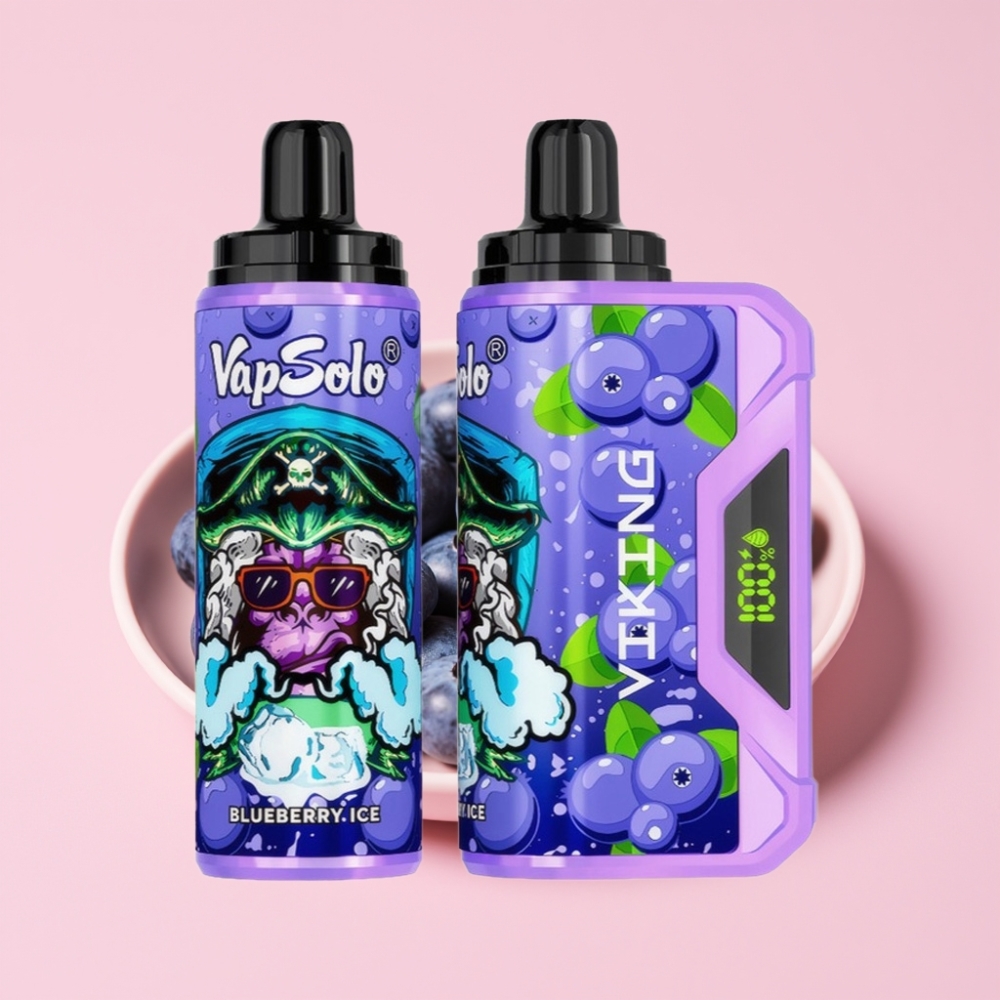VapSolo VIKING 12000 Пуфса Едноразово Vape с Дисплей и Type-C Вкус Боровинка